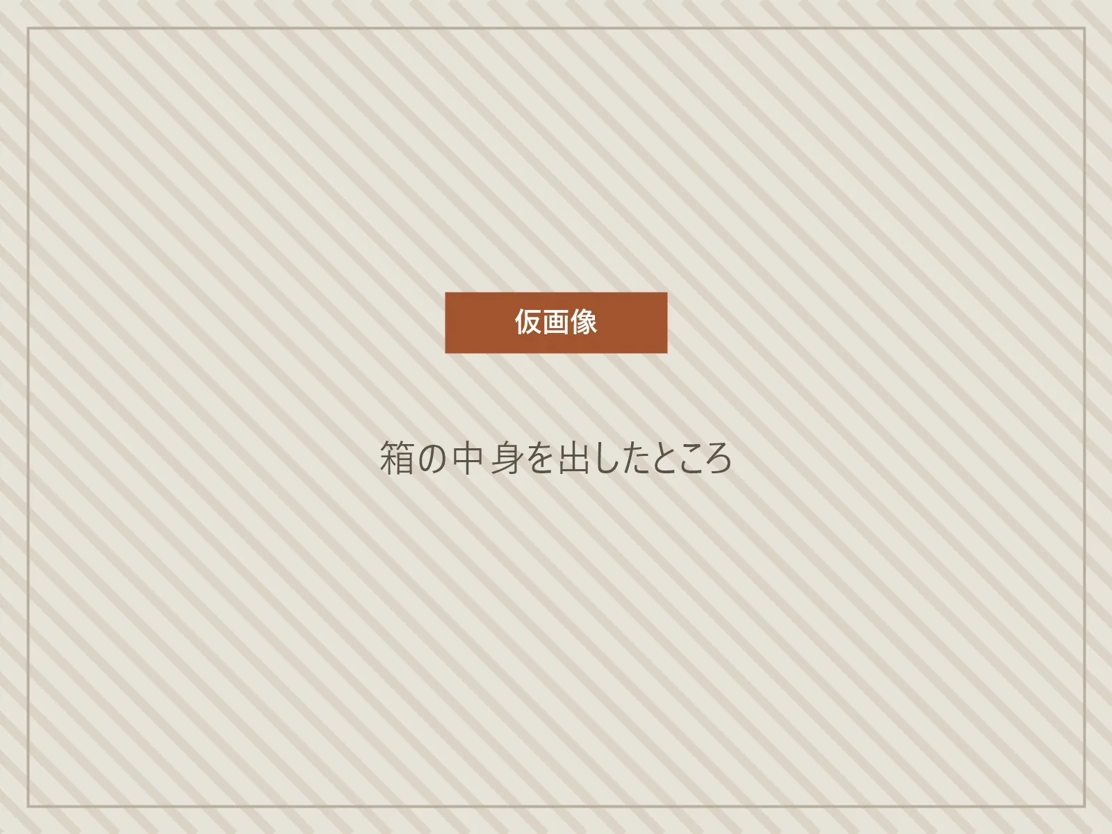 仮画像。箱の中身を出したところ